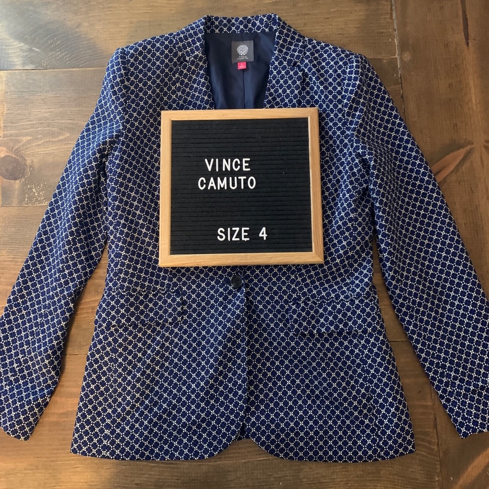 Vince Camuto Blue Pattern Blazer